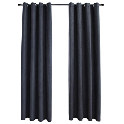Vidaxl gordijnen verduisterend met ringen 2 st 140x245 cm antraciet