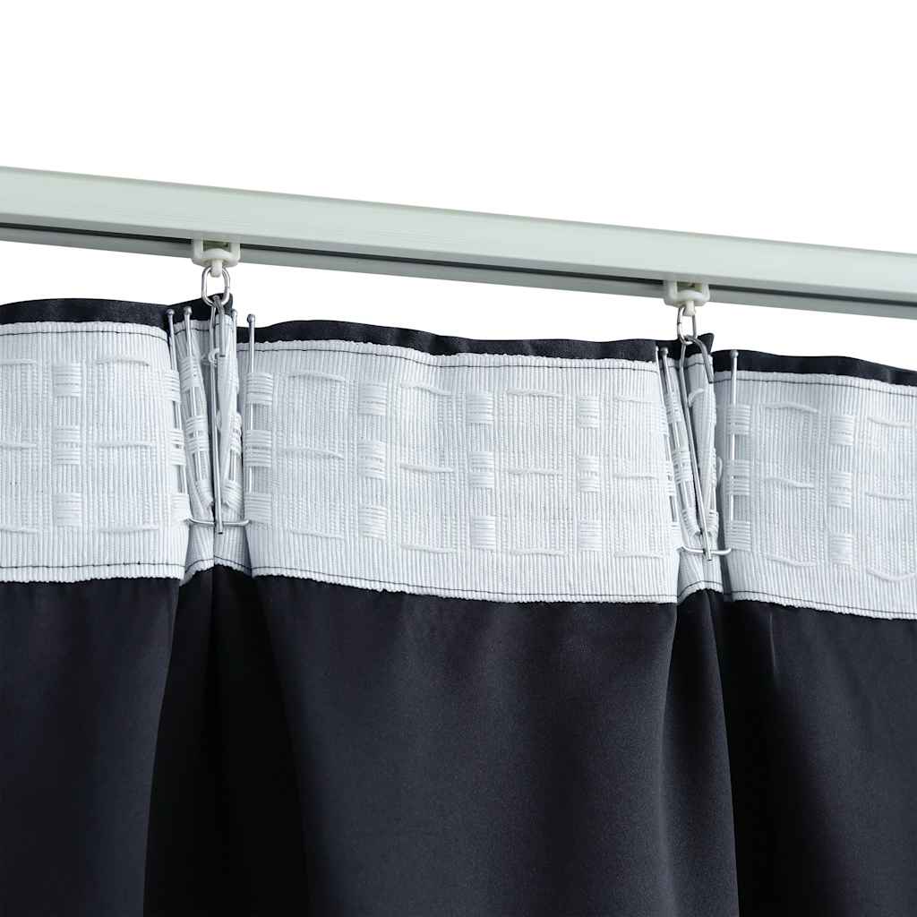 Vidaxl tende blackout con ganci 2 pezzi 140x175 cm antracite