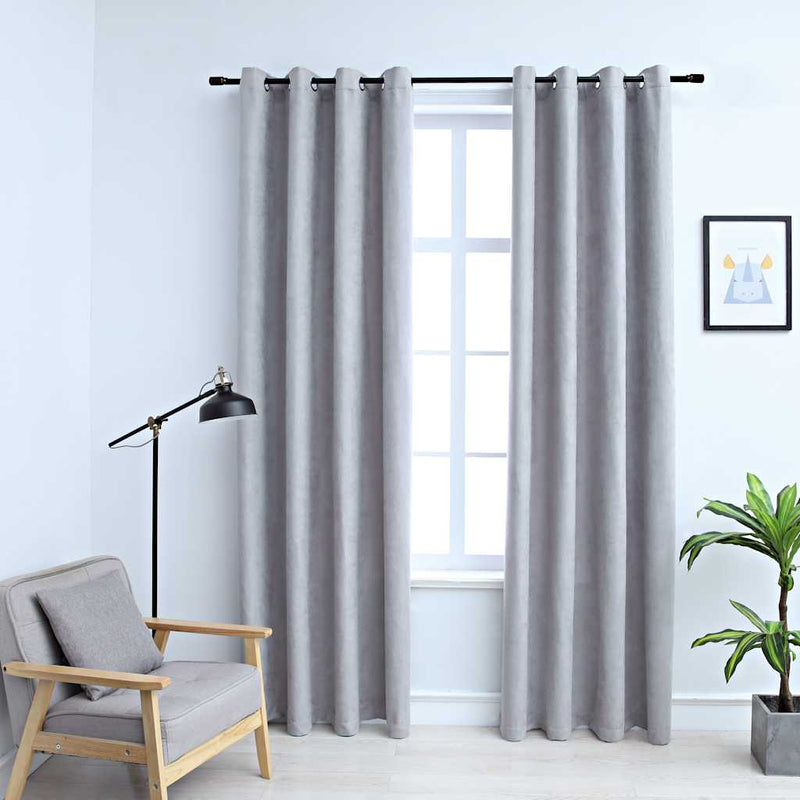 Curta di Vidaxl Dannocchia con anelli di metallo 2 ST 140x175 cm grigio