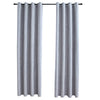Curta di Vidaxl Darning con anelli di metallo 2 ST 140x225 cm grigio