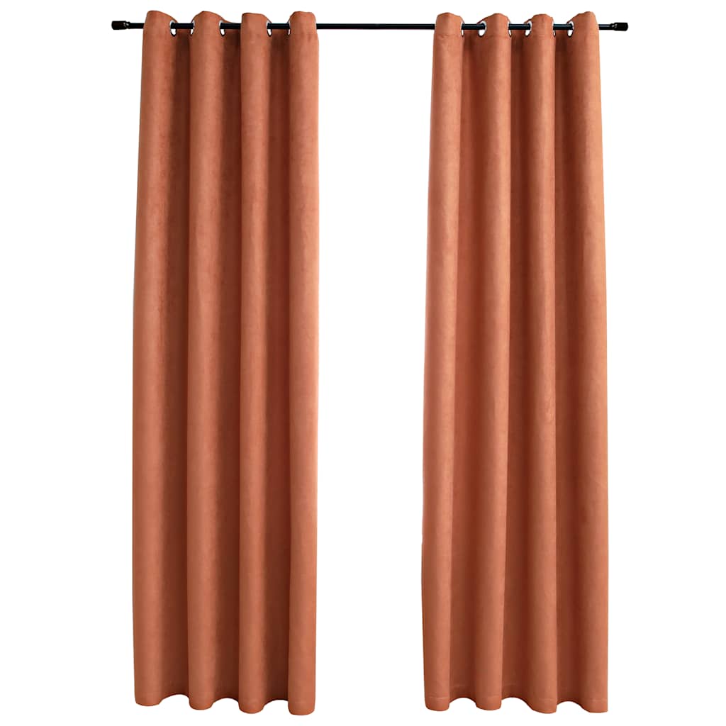 Cortinas de Vidaxl apagada con anillos 2 st 140x175 cm de óxido
