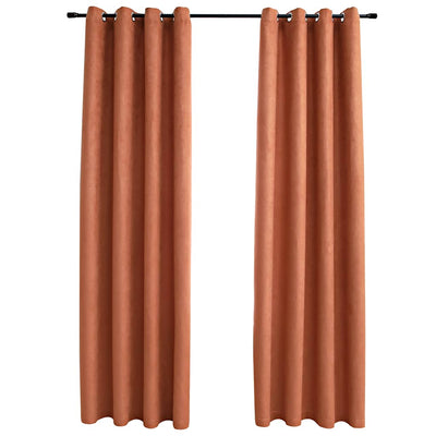 Cortinas de Vidaxl Blackout with Rings 2 ST 140x245 CM Color de óxido