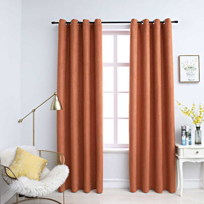 Cortinas de Vidaxl Blackout with Rings 2 ST 140x245 CM Color de óxido