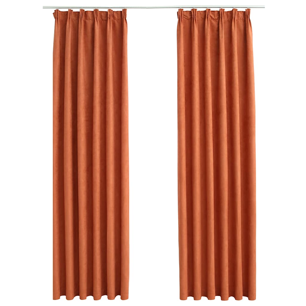 Cortinas de Vidaxl Blackout con ganchos 2 ST 140x225 cm de óxido