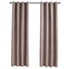 Curta di Vidaxl Dannocchia con anelli di metallo 2 ST 140x175 cm Taupe