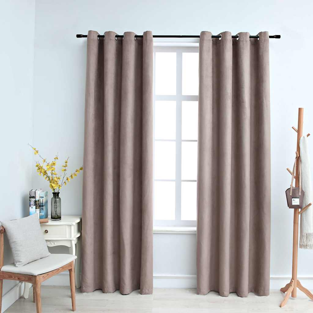 Canderiera Vidaxl Darning con anelli di metallo 2 ST 140x225 cm Taupe