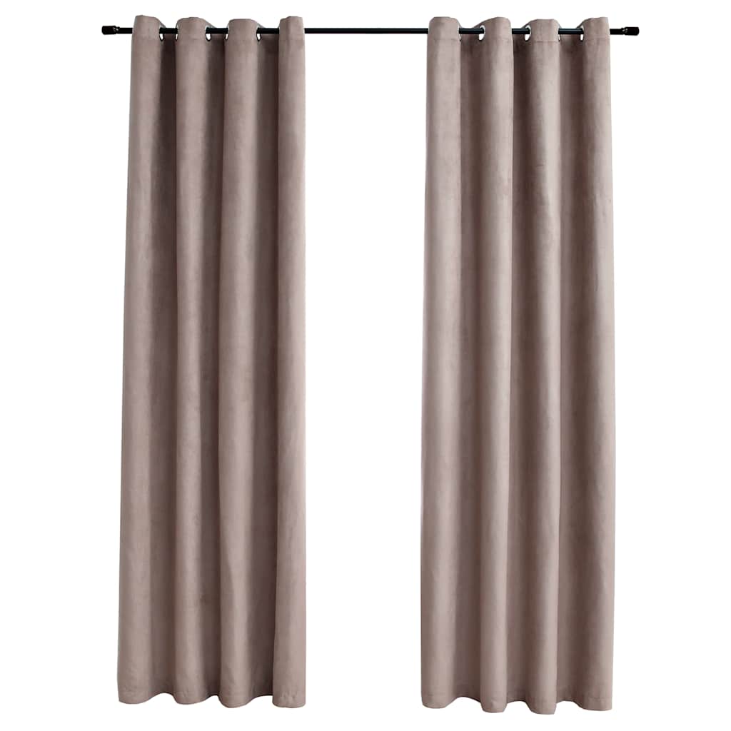 Cortina Vidaxl condenado con anillos de metal 2 ST 140x245 CM Taupe