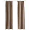 Vidaxl tende blackout con ganci 2 st 140x245 cm taupe