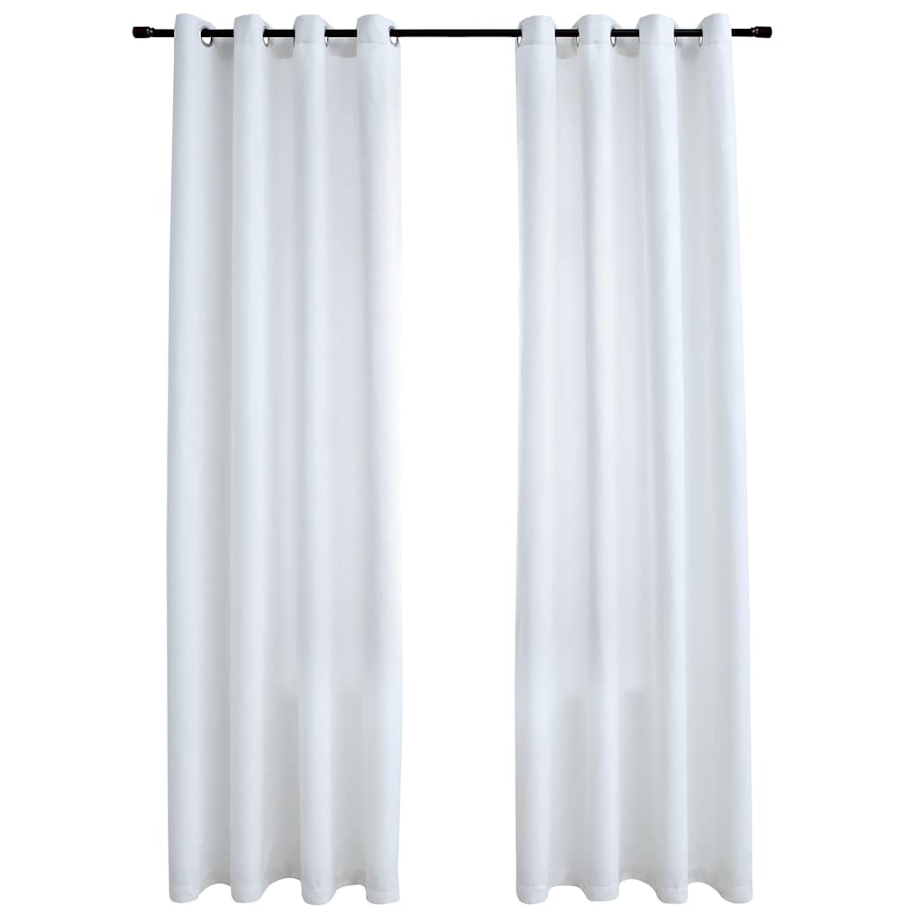 Cortinas de Vidaxl oscureciendo con anillos 2 ST 140x225 cm Off -White