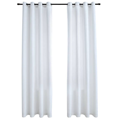 Cortinas de Vidaxl apagada con anillos 2 st 140x245 cm blanco roto