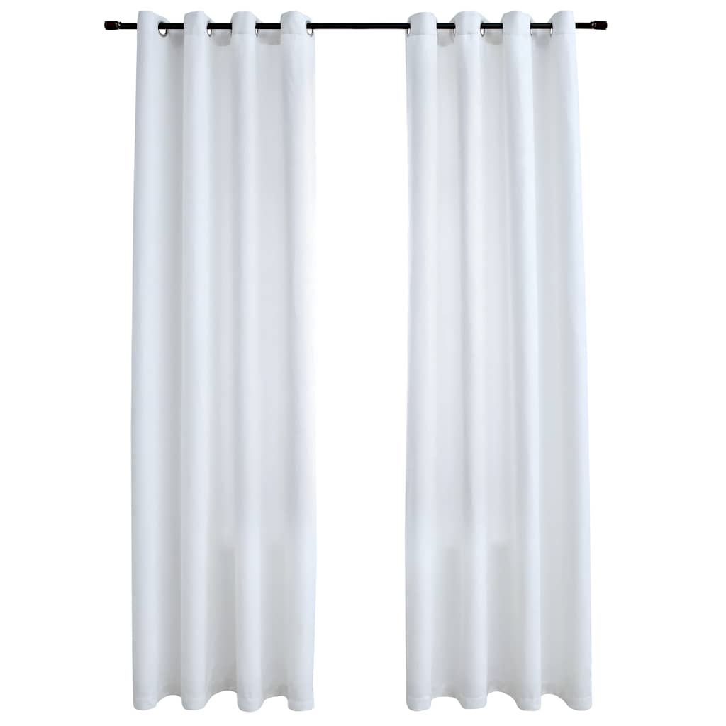 Cortinas de Vidaxl apagada con anillos 2 st 140x245 cm blanco roto
