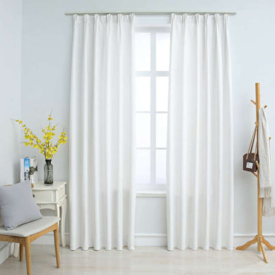Cortinas Vidaxl oscureciéndose con ganchos 2 ST 140x175 cm de blanco roto