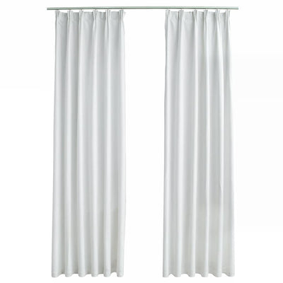 Cortinas Vidaxl oscureciéndose con ganchos 2 ST 140x225 cm de blanco roto