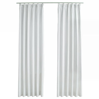 Cortinas de Vidaxl Blackout con ganchos 2 PCS 140x245 cm de blanco roto