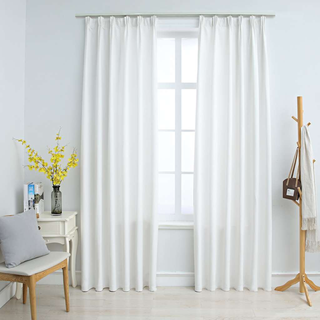 Vidaxl tende blackout con ganci 2 pezzi 140x245 cm Bianco rotto