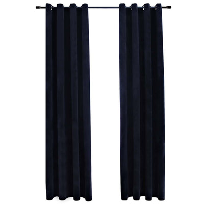 Blackout de cortina de Vidaxl con anillos 2 ST 140x225 CM Velvet Negro
