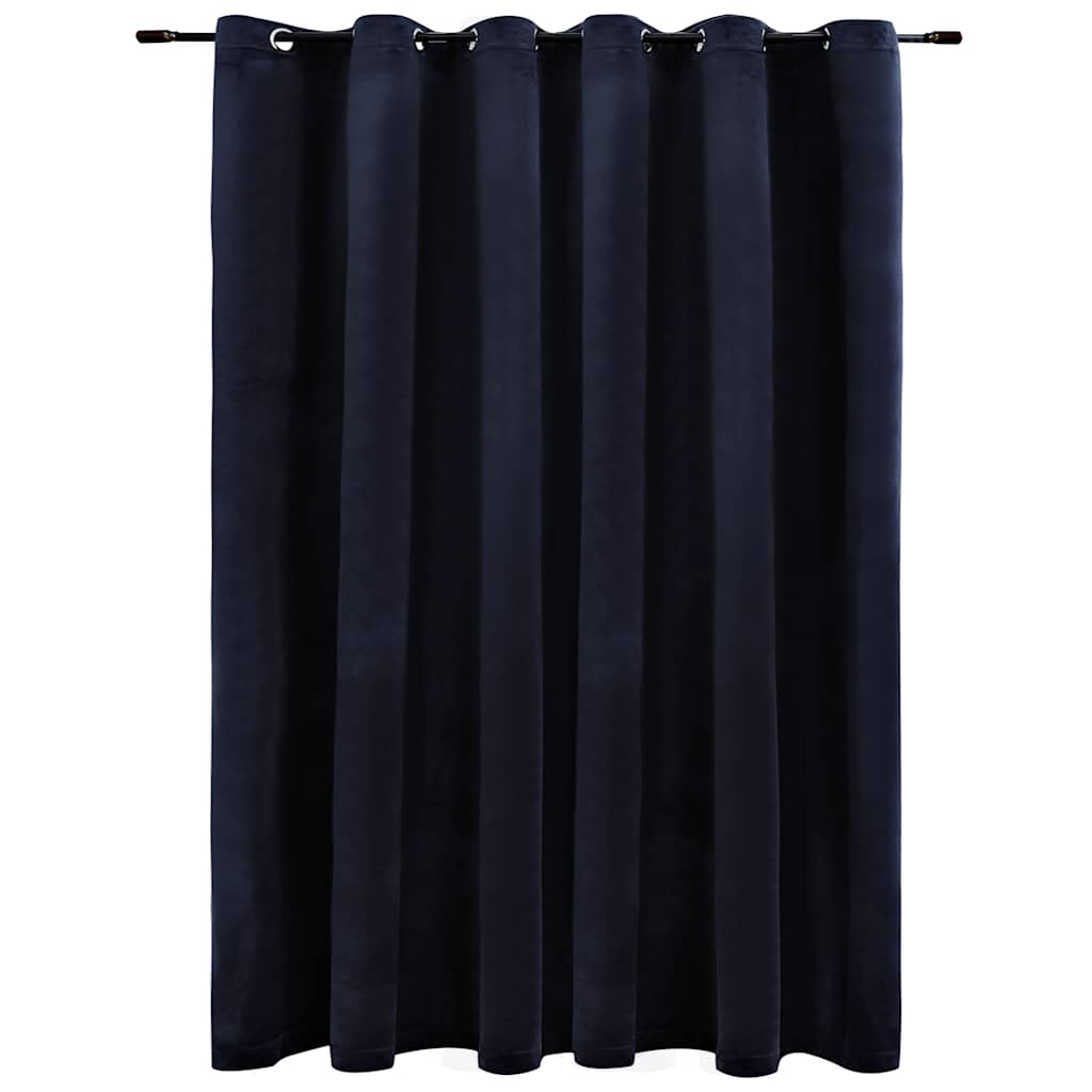 Blackout de cortina de Vidaxl con anillos 290x245 cm de terciopelo negro