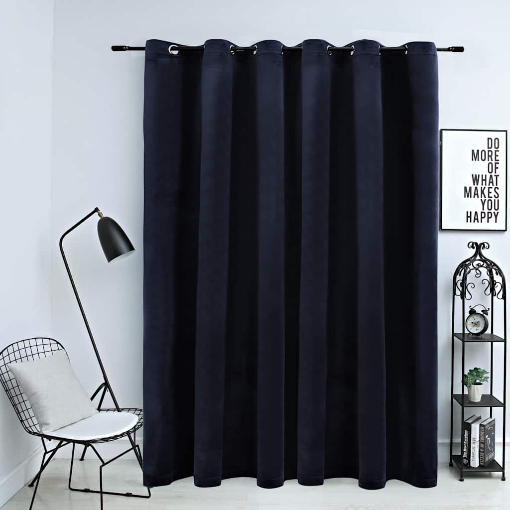 Blackout de cortina de Vidaxl con anillos 290x245 cm de terciopelo negro