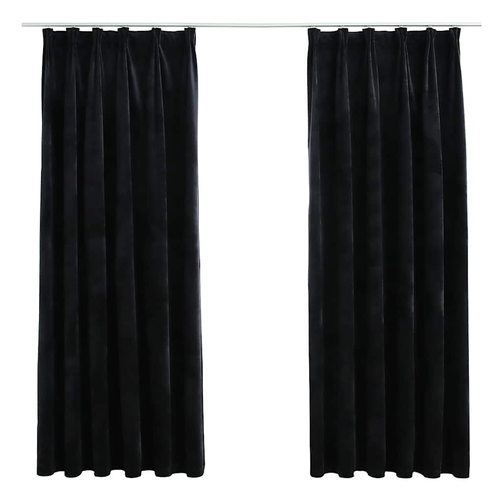 Vidaxl tende blackout 2 m con ganci 140x175 cm di velluto nero