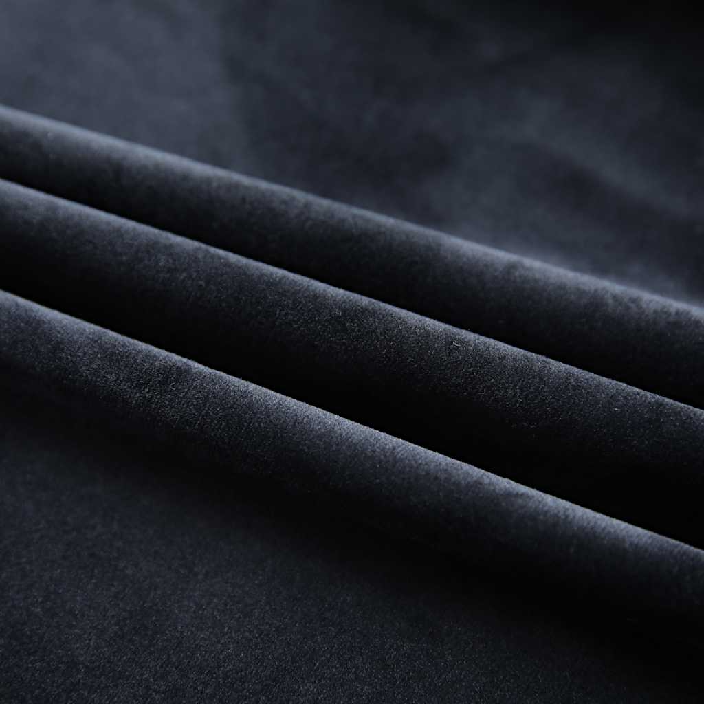 Cortinas de Vidaxl apagado 2 sts con ganchos 140x175 cm de terciopelo negro