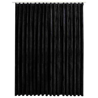 Blackout de cortina de Vidaxl con ganchos 290x245 cm Velvet Negro