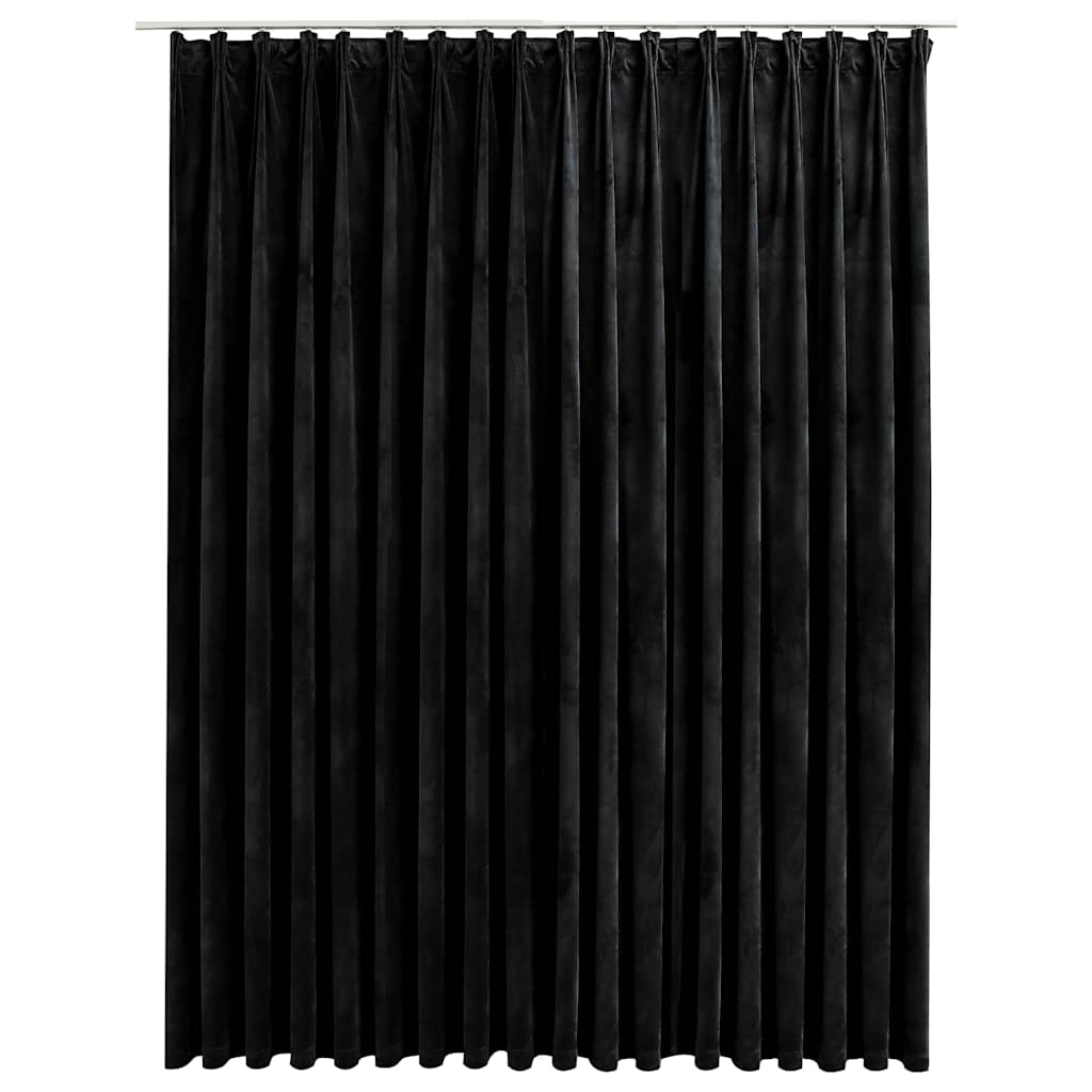 Blackout de cortina de Vidaxl con ganchos 290x245 cm Velvet Negro