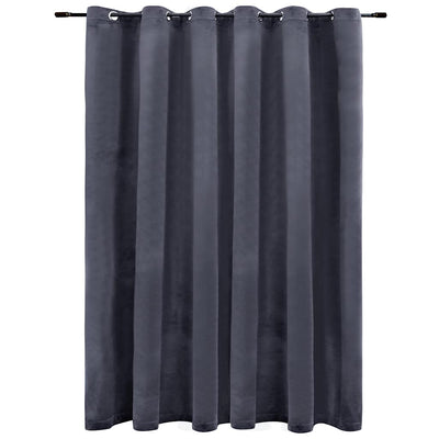 Blackout de cortina Vidaxl con anillos 290x245 cm de terciopelo antracita