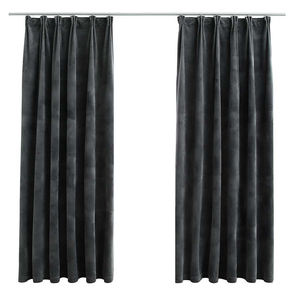 Tende vidaxl blackout 2 m con ganci 140x175 cm antracite di velluto