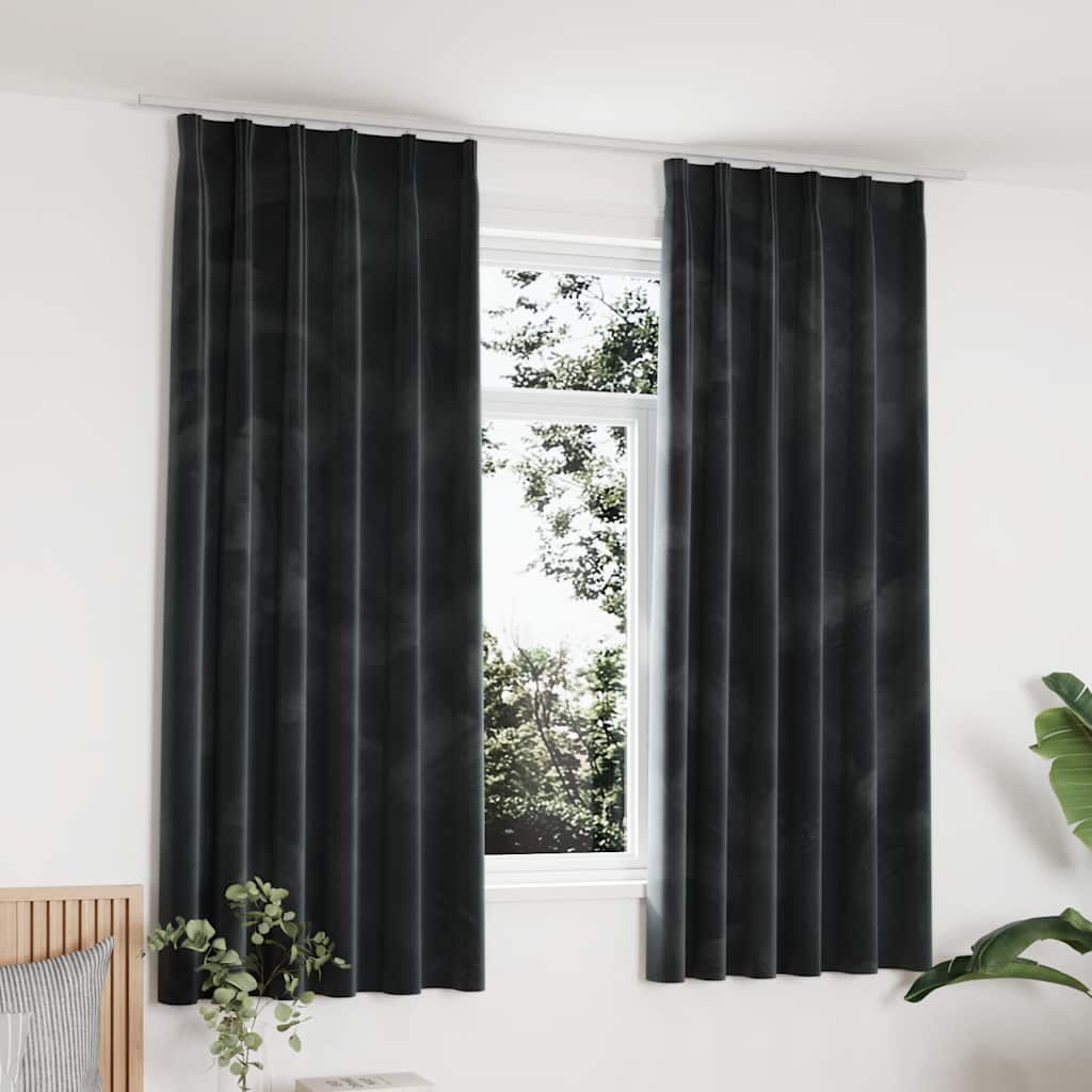 Tende vidaxl blackout 2 m con ganci 140x175 cm antracite di velluto