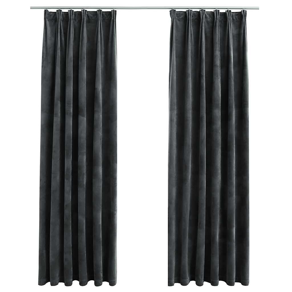 Tende vidaxl blackout 2 m con ganci 140x225 cm antracite di velluto