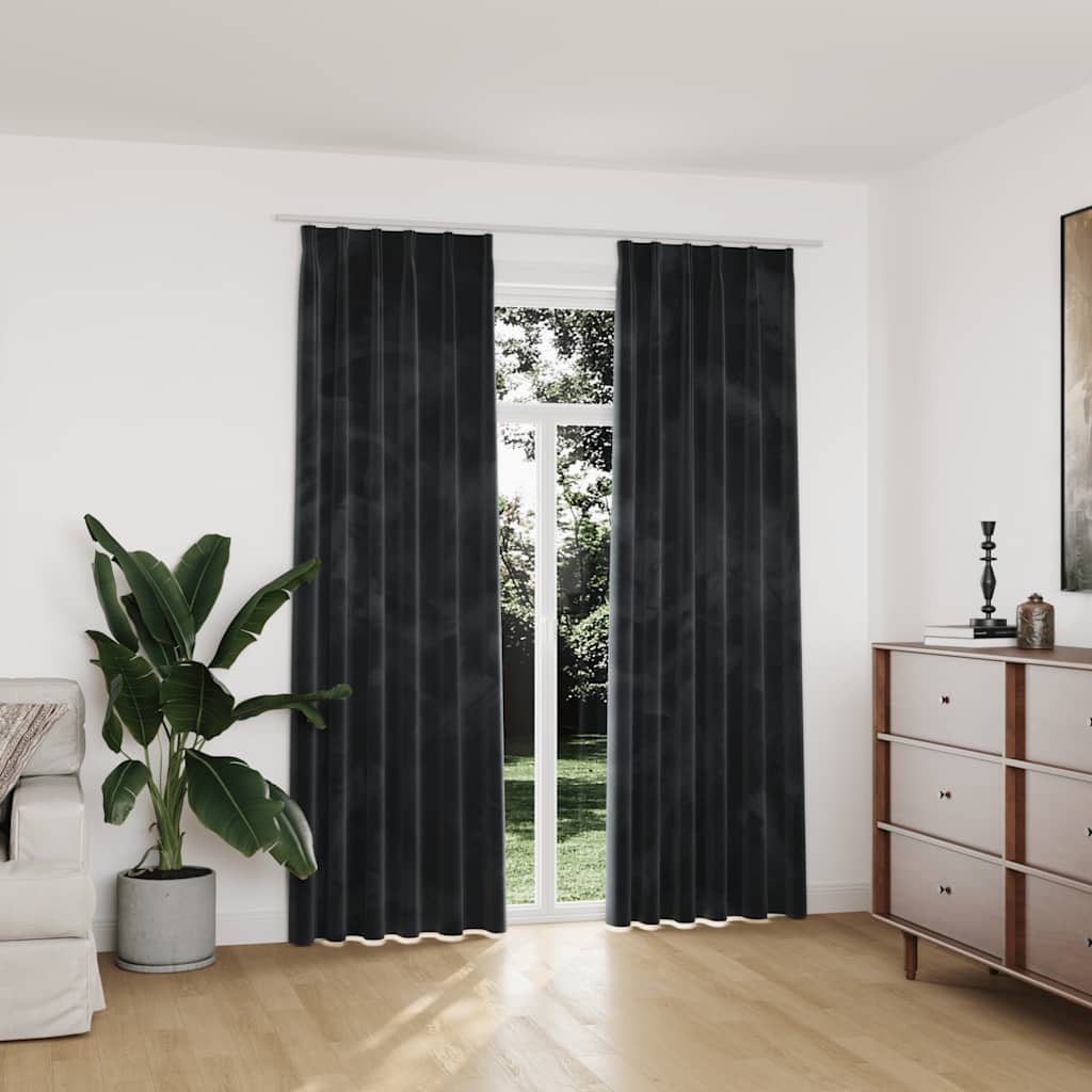 Tende vidaxl blackout 2 m con ganci 140x225 cm antracite di velluto