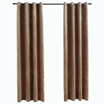 Blackout de cortina de Vidaxl con anillos 2 ST 140x175 CM Velvet Beige