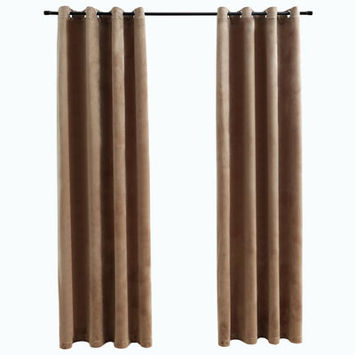 Blackout de cortina de Vidaxl con anillos 2 st 140x245 cm Velvet beige