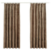 Tende vidaxl blackout 2 m con ganci 140x175 cm beige di velluto