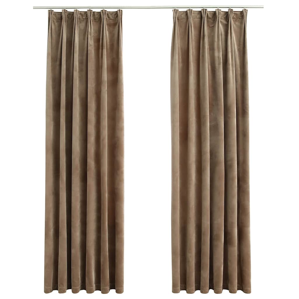 Tende vidaxl blackout 2 m con ganci 140x225 cm di velluto beige