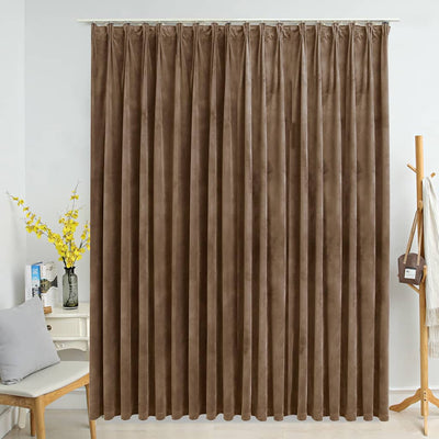 Blackout de cortina de Vidaxl con ganchos 290x245 cm Velvet beige