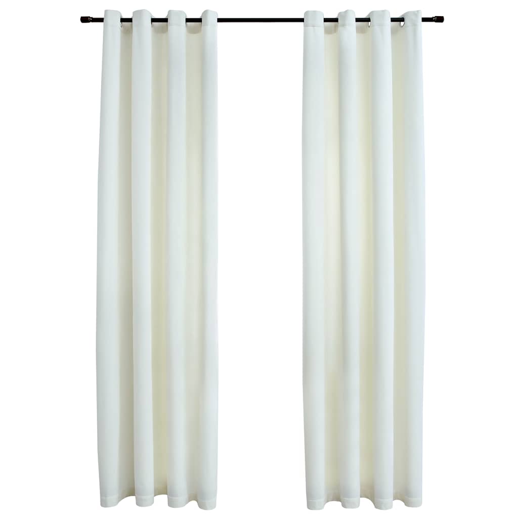 Blackout de cortina de Vidaxl con anillos 2 ST 140x225 CM Velvet Cream