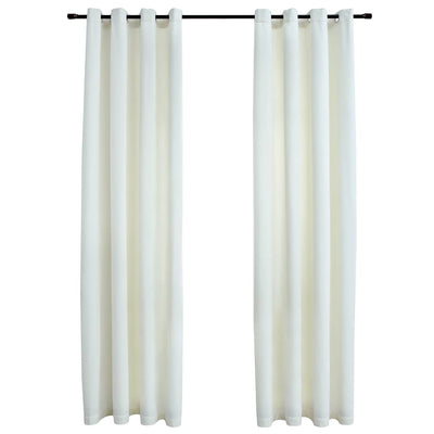 Blackout de cortina de Vidaxl con anillos 2 ST 140x245 CM Velvet Cream