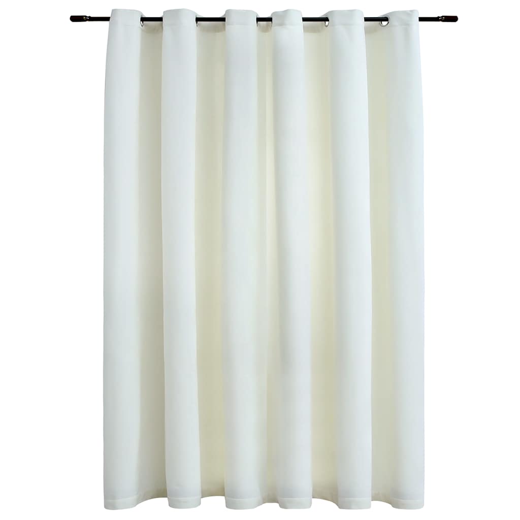 Vidaxl Curtain Danning con anelli 290x245 cm Crema di velluto