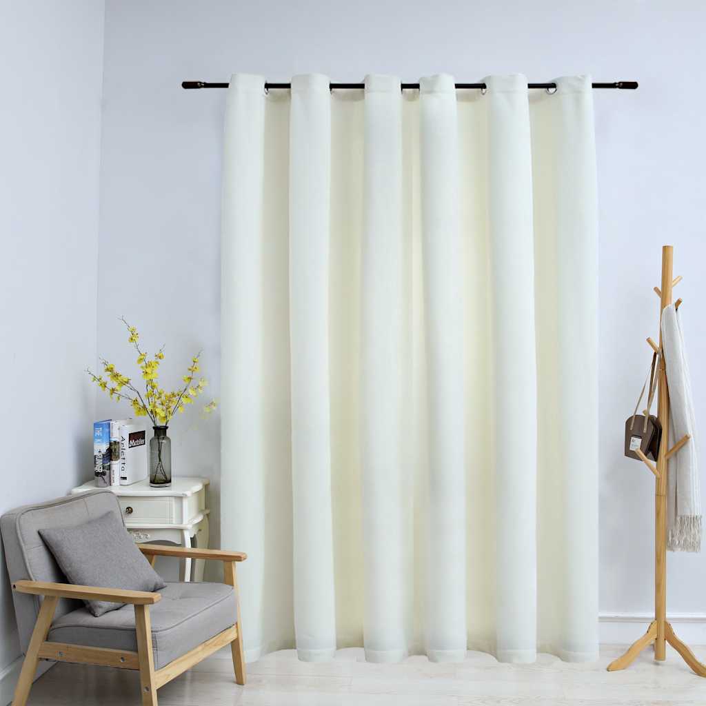 Vidaxl Curtain Danning con anelli 290x245 cm Crema di velluto
