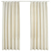 Cortinas Vidaxl apagadas 2 STS con ganchos de 140x175 cm de terciopelo crema