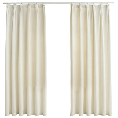 Cortinas Vidaxl apagadas 2 STS con ganchos de 140x175 cm de terciopelo crema
