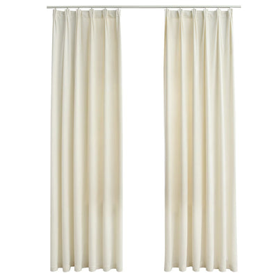 Cortinas Vidaxl apagadas 2 STS con ganchos de 140x225 cm de terciopelo crema