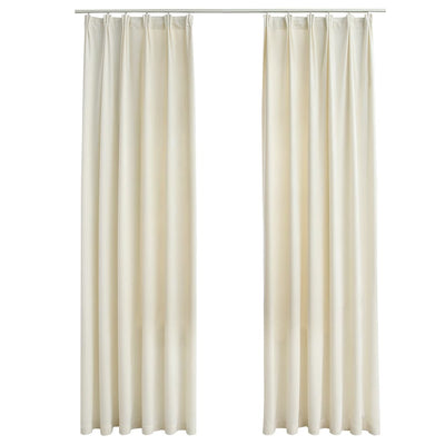 Cortinas Vidaxl apagadas 2 STS con ganchos de 140x245 cm de terciopelo crema