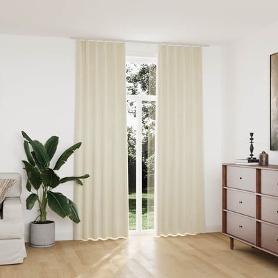Cortinas Vidaxl apagadas 2 STS con ganchos de 140x245 cm de terciopelo crema