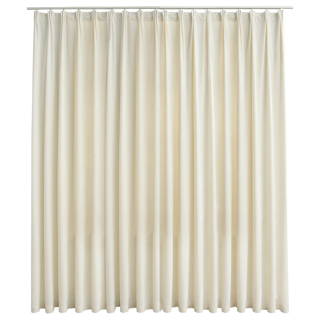 Blackout de cortina de Vidaxl con ganchos 290x245 cm de terciopelo crema