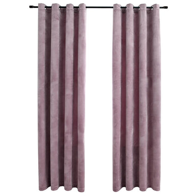 Cortinas de Vidaxl Blackout with Rings 2 ST 140x175 CM Velvet Pink