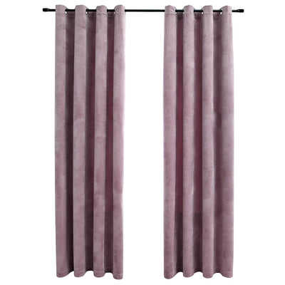Cortinas de Vidaxl Blackout with Rings 2 ST 140x225 CM Velvet Pink