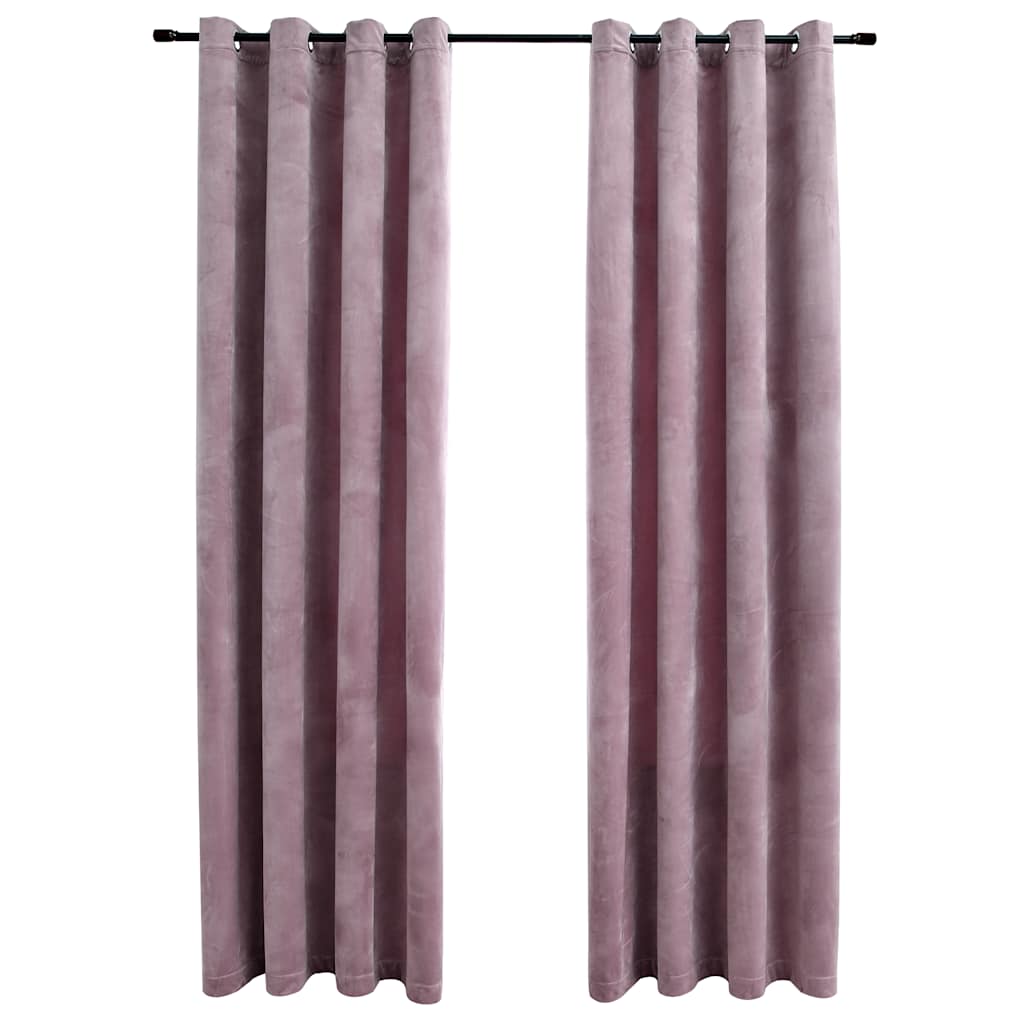 Cortinas de Vidaxl Blackout with Rings 2 ST 140x245 CM Velvet Pink