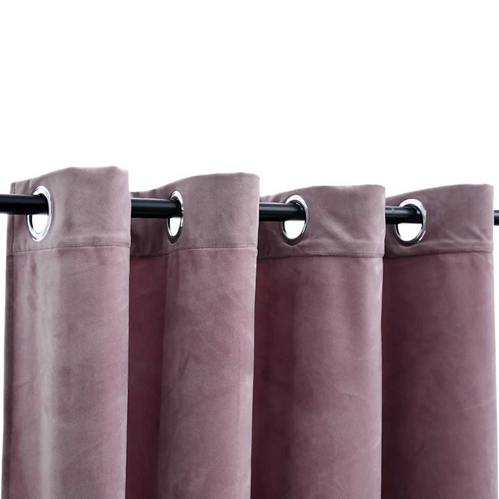 Cortinas de Vidaxl Blackout with Rings 2 ST 140x245 CM Velvet Pink
